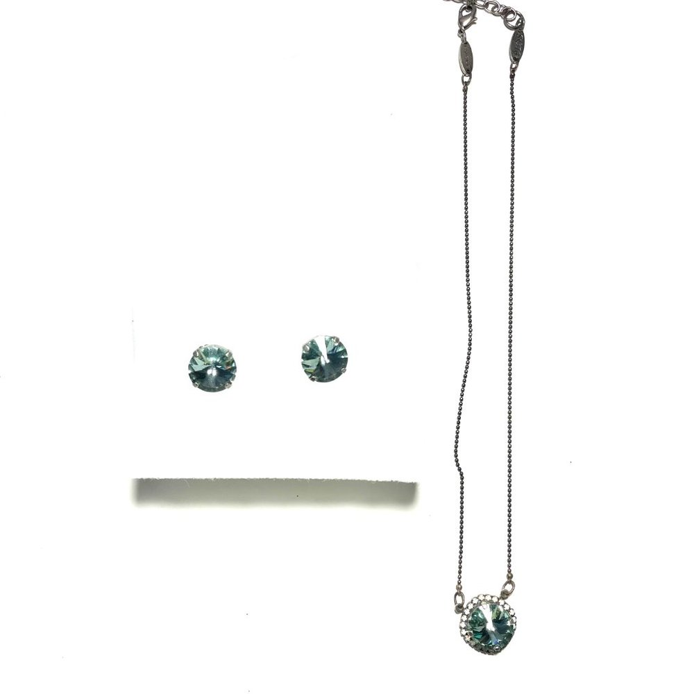 Sabika turquoise stone matching necklace and earring set